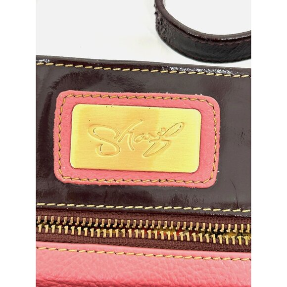 Americana By Sharif Vintage Crossbody Purse Pink Brown Strap Pockets Lined Zip - Picture 5 of 16